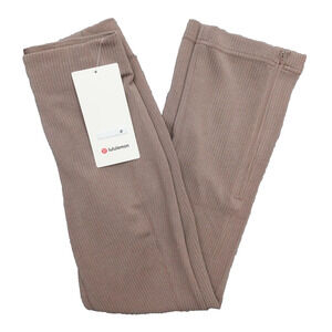 New Lululemon Size 0 Ribbed Softstreme Zip Leg High Rise Crop 25" TPTC Brown